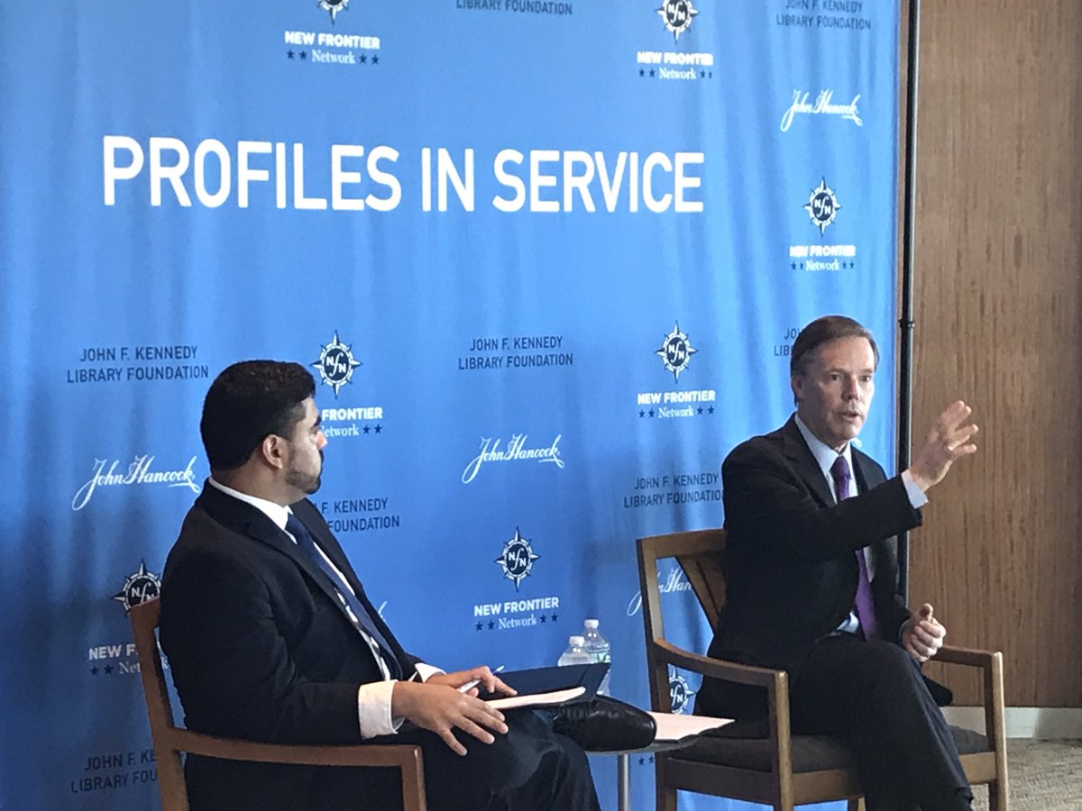 stevekerrigan's tweet photo. Great #ProfilesInService @NewFrontierJFK Brkft w/@Kennedy_School Nick Burns - thx @johnhancockusa https://t.co/VPrtwbBTWi