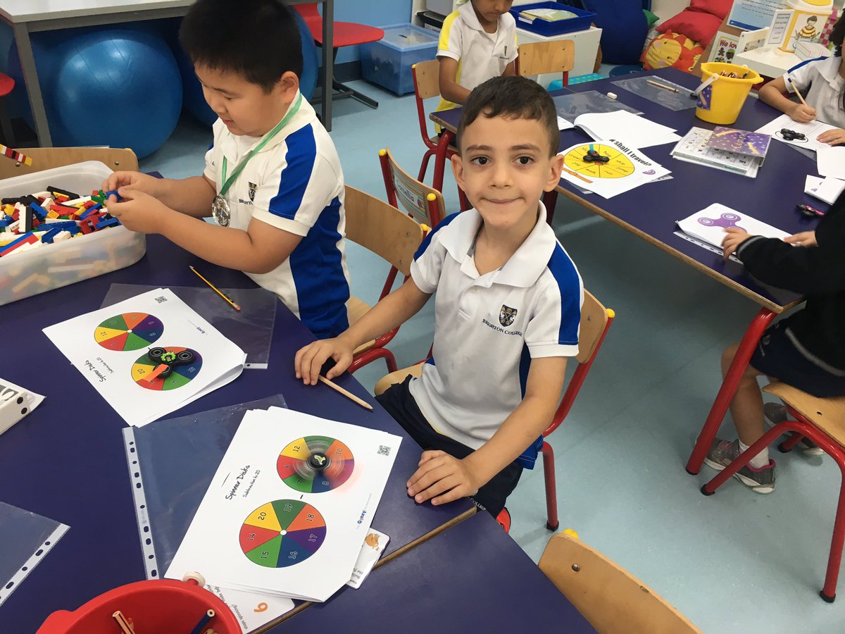 BCADyear1's tweet photo. Using fidget spinners to complete some fun Maths activities today! #BCADyr1 #BCADCreativity https://t.co/NMoSRvrkQ9