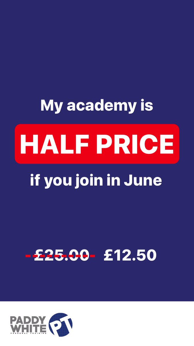 PaddyWhitePT's tweet photo. Use the code 'june50' to get 50% OFF your Paddy's Academy June subscripton.
Gym, kitchen, motivation all for £12.50!
https://t.co/sKuV2jhH1w https://t.co/nGWUPOKBH0