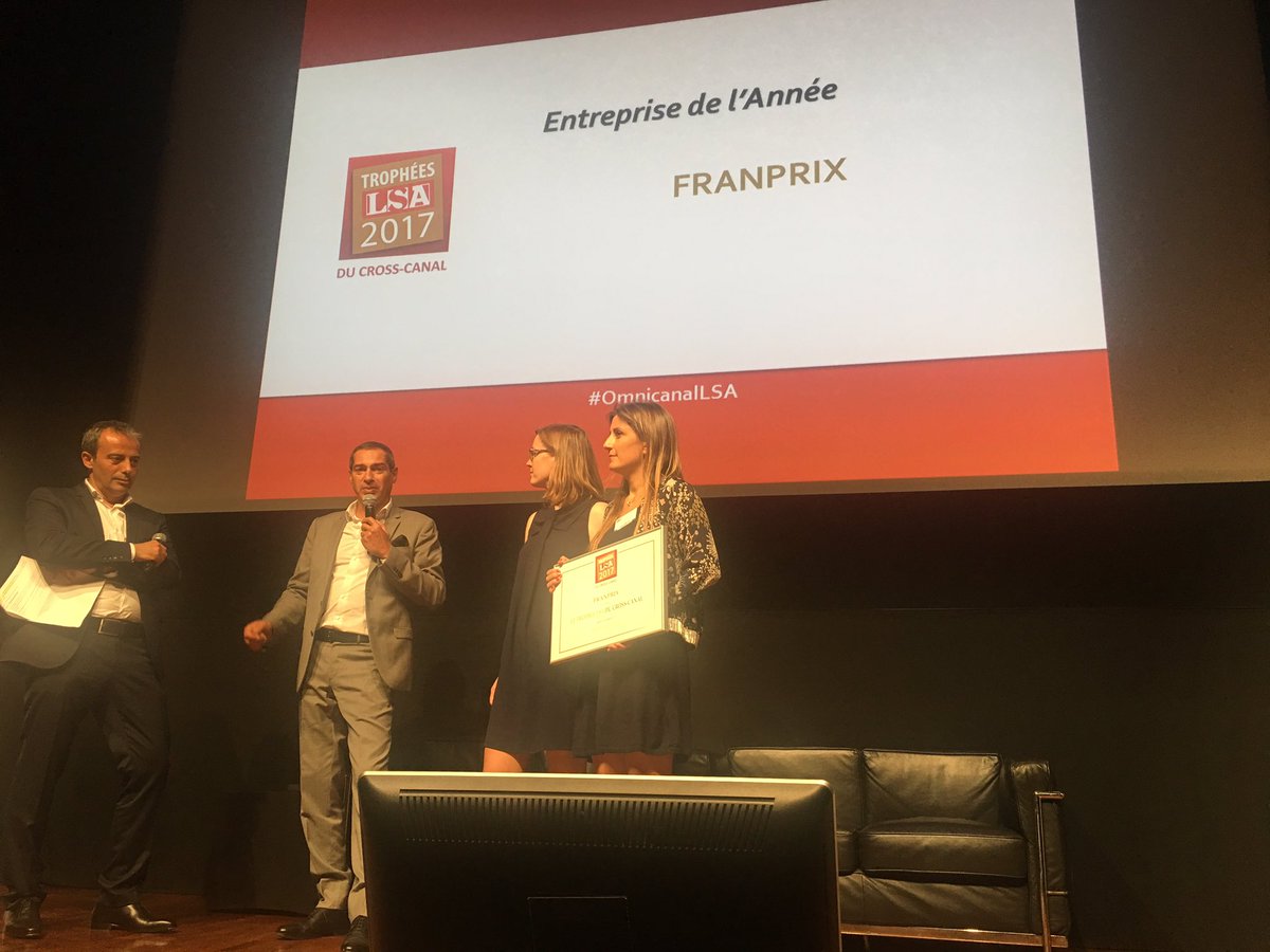 franprix's tweet photo. Nous sommes heureux d'avoir remporté le prix de l'entreprise #omnicanalLSA
Merci @LSAconsommation pour ce trophée @jpmochet @cguillou_retail https://t.co/RlTC5EwLwX