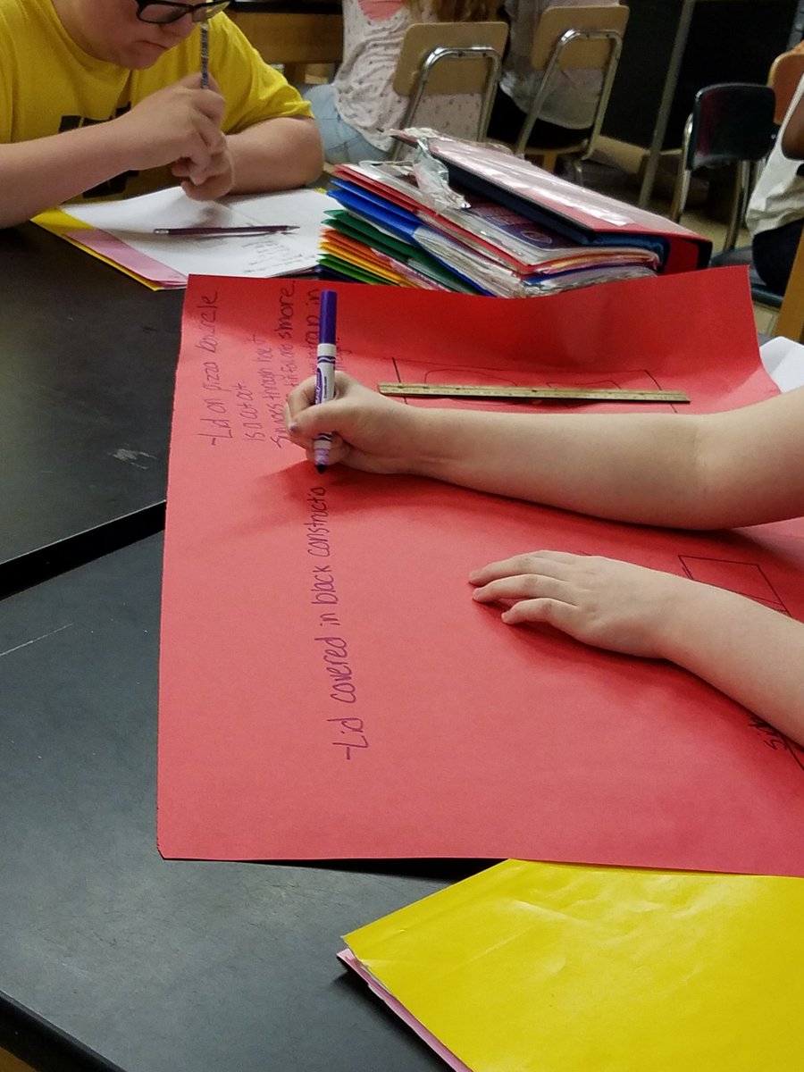 msklann's tweet photo. Planning out solar ovens in 8th grade Engineering.  We're going to cook some Smores! https://t.co/zG4vwSoyym
