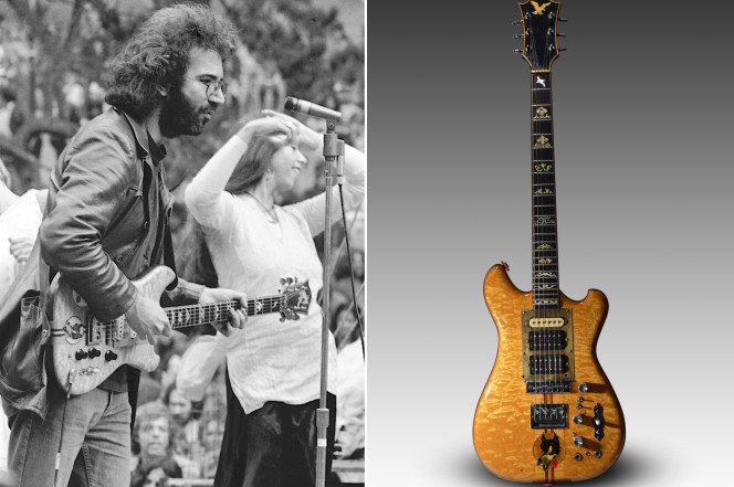 60sPsychJukebox's tweet image. Jerry Garcia’s guitar fetches $1.9M at New York auction The Grateful Dead frontman’s guitar — named Wolf — was sold at the Brooklyn Bowl