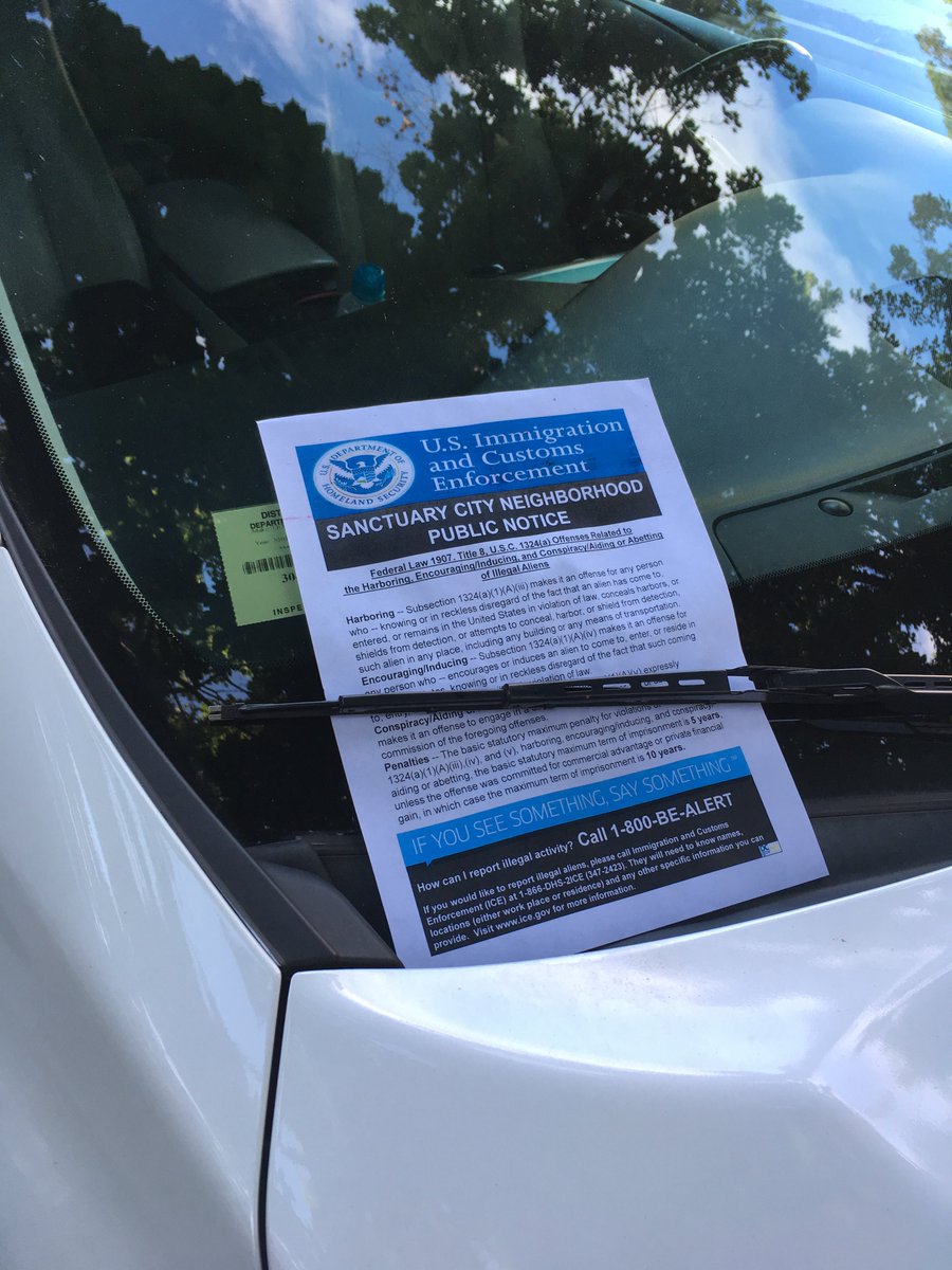 awashingtongirl's tweet photo. Well, this is a disturbing thing to see outside your house in the morning. #Burleith #GloverPark #sanctuarycities https://t.co/nILa3Y942T