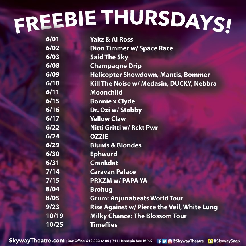 SkywayTheatre's tweet image. *FREEBIE THURSDAY* WIN a PAIR of tix 2 a show! Follow us, retweet, pick a show &amp;amp; tag a friend! Winners picked @ 5pm!