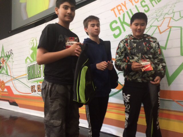 Patersons_Class's tweet photo. Third place at St. Clair College Amazing Skills Challenge! Congratulations Andy, Arsalaan and Jon! @WestgateWolves https://t.co/wNZSzxDSWn