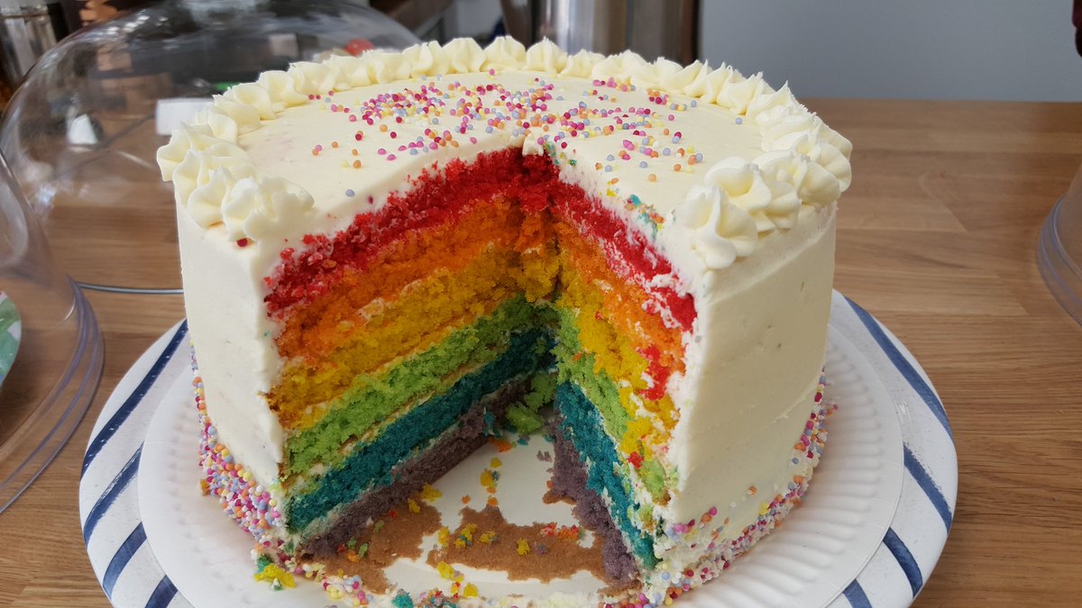 teamtreehouse17's tweet image. Rainbow cake available at the green tree house craft cafe. It's yummy x