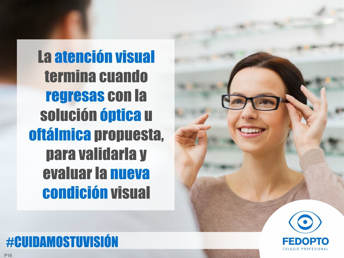 FedoptoOficial's tweet photo. La atención visual no termina en el momento de abandonar el consultorio por primera vez #CuidamosTuVisión #ColFedopto https://t.co/C60c7TzqPg