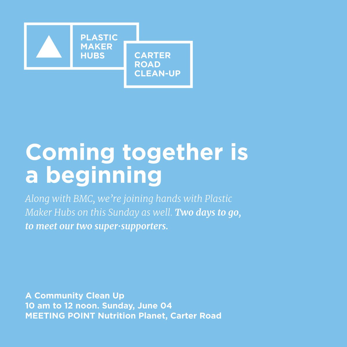 plasticmakerhub's tweet photo. This tango might need more than two. We are participating in the Carter Road Clean-Up drive, are you?
#PlasticMakerHubs #TogetherWeCan https://t.co/IrbCdpknwp