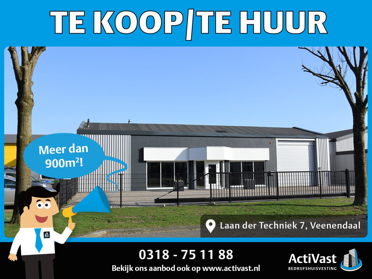 TE HUUR/TE KOOP: 
900m2 gerenoveerde #bedrijfsruimte in #veenendaal
Bekijk ook de prachtige binnenkant op onze site 
ow.ly/wQhK30cbvHU