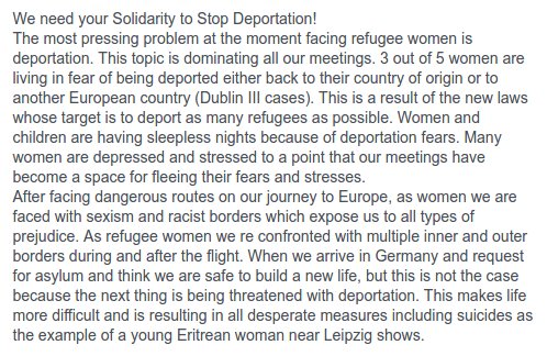 JigginoRuss's tweet photo. #Germania 2G Corteo delle migranti @women_in_exile al Ministero degli Interni del Brandeburgo contro le deportazioni https://t.co/VKCdqYzzGC https://t.co/QMZOcJOyJR
