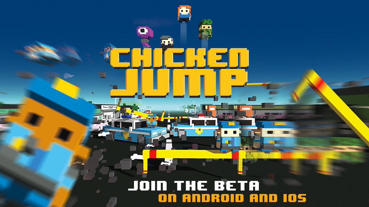 Playdigious's tweet image. Jump for your life! #ChickenJump, our upcoming F2P party game, enters beta today. Join the fun right now → bit.ly/2qJJOUW 
🚧🚖🚘🚧
