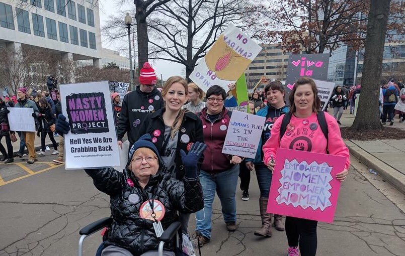 PhiKatherine's tweet photo. #ThursdayThoughts   #IWishIHadMore Energy 2 march for all the rights we're losing daily! #handmaidstale #resist #nastywomenproject @NastyWP https://t.co/seI4m9fxhs