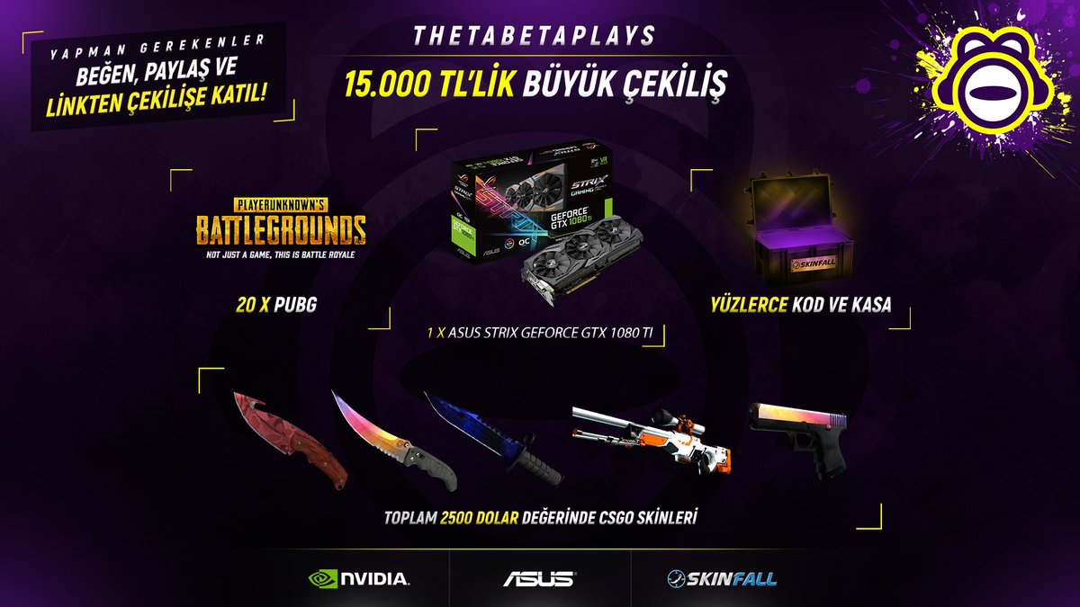 Büyük Haziran Çekilişi başlıyor ! 

Toplam 15.000 TL ödül ve 200 den fazla kazanan ! 

gleam.io/Quq2r/thetabet…