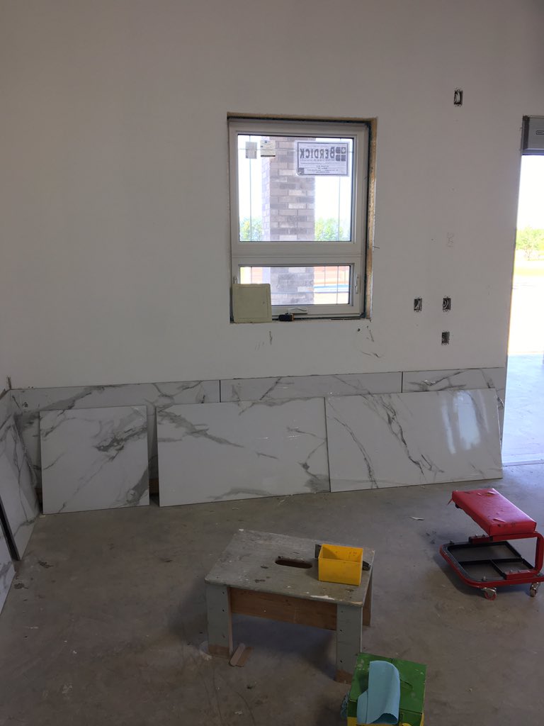_AndyHofer_'s tweet photo. First time putting in tile #nevertoooldtolearn #cominalong https://t.co/w9mPPDvrCU