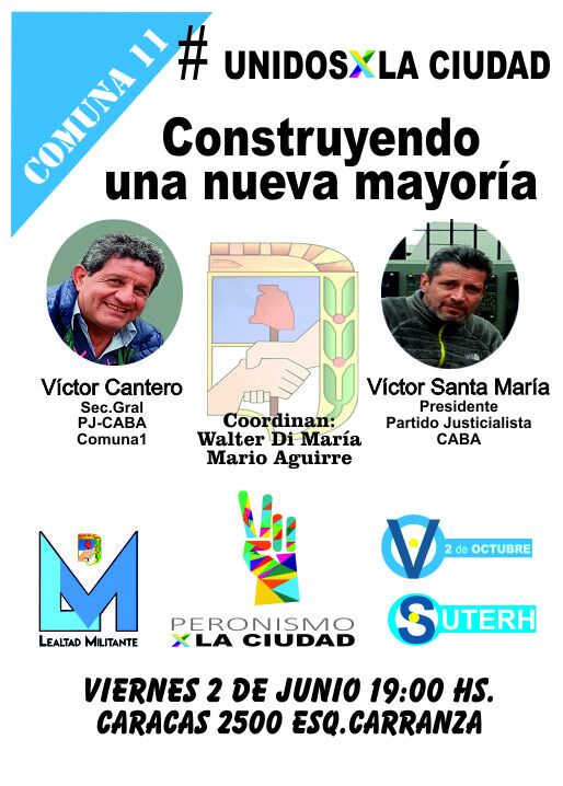 victorsmaria's tweet photo. #UnidosXLaCiudad | "Construyendo una nueva mayoría" | Hoy 19 hs | Caracas 2500 CABA @PeronismoCiudad
@VictorCanterok https://t.co/htNXq9fvGb