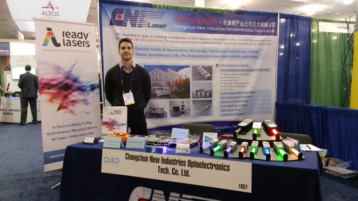 Readylasers's tweet photo. #TBT to our Technician Jesse enjoying #Cleo2017 #ReadyLasers #Lasers https://t.co/vmaXYeLG8P