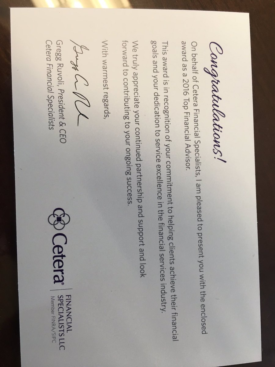 Steve70308170's tweet photo. #cfsconnect #topadviser I am truly blessed by my clients for all their support. https://t.co/MFoDIfBoRV