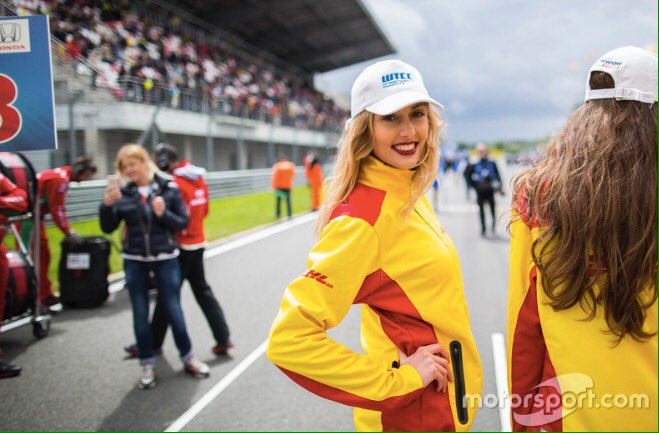 GridstarUK's tweet photo. @GridstarUK Teamwear, Dresses &amp; Caps for @FIA_WTCC @dhlexpressuk @DHLsupplychain https://t.co/KsiUNlg0Jl