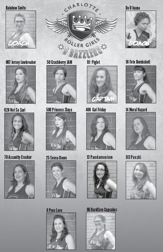 CLTrollerderby's tweet photo. The rosters are out!! Who's your favorite roller derby player hitting the track this Saturday?? Don't miss the action at 5PM, Grady Cole. https://t.co/HKRpVaWsIS