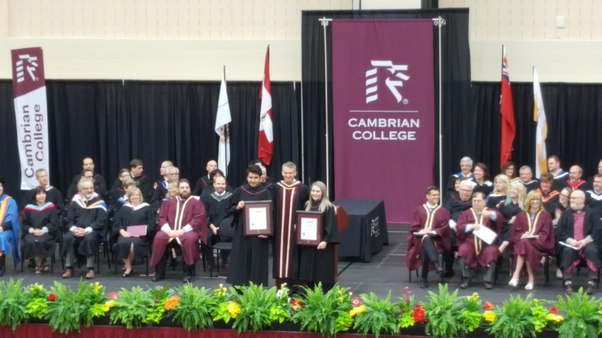 cambriancollege's tweet photo. Congrats to @RhailiChamp &amp; @PeytonReuben on receiving Certificates of Recognition. Thank you for your leadership &amp; advocacy #cambriangrad 🎓 https://t.co/Zz99ZDIJK7