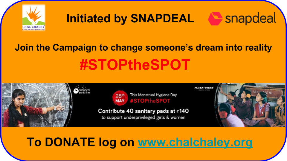 chalchaley's tweet photo. Initiated by #Snapdeal #STOPtheSTOP for underprivileged women by distributing FREE Sanitary Pads. #ContrbuteYours https://t.co/iXQwGJwFHo