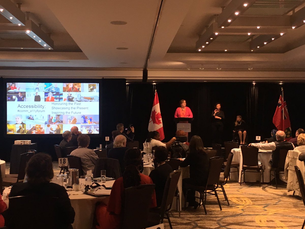 Julia_Salzmann's tweet photo. Representing @YorkRegionGovt at today's @ONgov Accessibility Forum listening to @TracyMacCharles #InclusiveYR #NAAW2017 #comm_a11yforum https://t.co/Bts78FUBc4