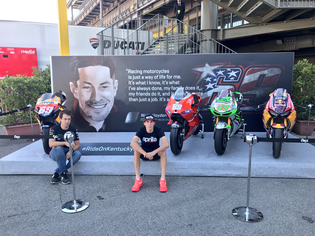 AleixEspargaro's tweet photo. Bonito detalle de @MotoGP en el paddock de Mugello! Nunca te olvidaremos Nicky! / We will never forget u Nicky! https://t.co/3GFwx50hlx