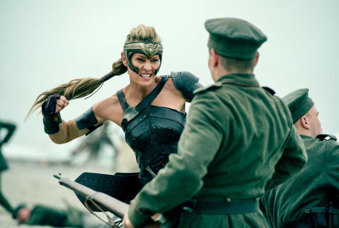 Getting a fist full of <a href="/RobinWrightWebs/">Robin Wright Web</a> on #WonderWoman #film #stunts #BehindtheScenes #bts #action #DC #DcUniverse