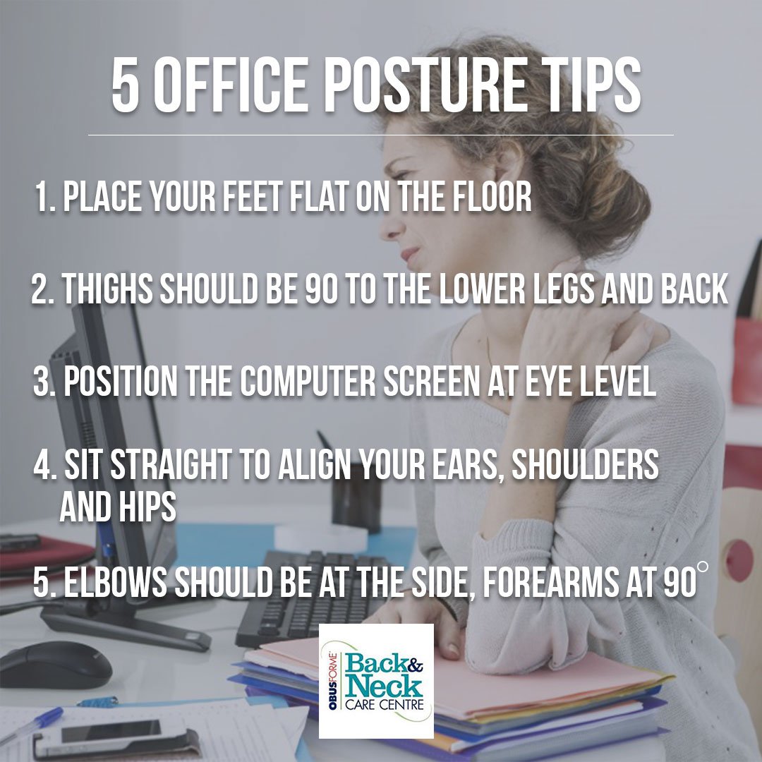 BackandNeck's tweet photo. Sitting is a pain in the neck! Improve poor #posture and your neck &amp; back pain with our #officehealth tips! https://t.co/RYUNBgWUnv https://t.co/2vvcd5Y8hQ