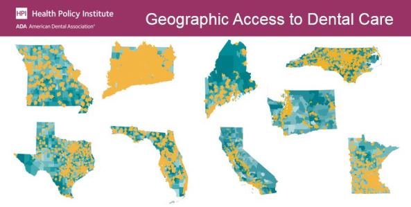 ADAHPI's tweet photo. What does geographic access to dental care look like in your state? See results of HPI's new, innovative analysis. https://t.co/hO3LcG4UBo https://t.co/YQ2CizFGjG