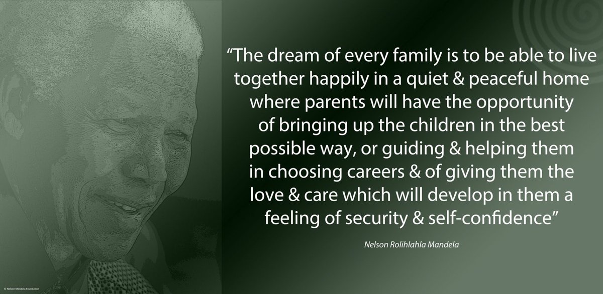 NelsonMandela's tweet photo. "The dream of every family is to be able to live together happily in a quiet &amp; peaceful home where parents will have the....." #ParentsDay https://t.co/MWc9QCFXKh