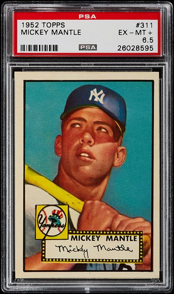 GoodwinAuctions's tweet photo. 1952 Topps Mickey Mantle #311 PSA 6.5 EX-MT+ Check out Lot 4 in Auction LXXI! https://t.co/S9X6p68o0W #mickeymantle #52Topps https://t.co/hGGMVxYkMN