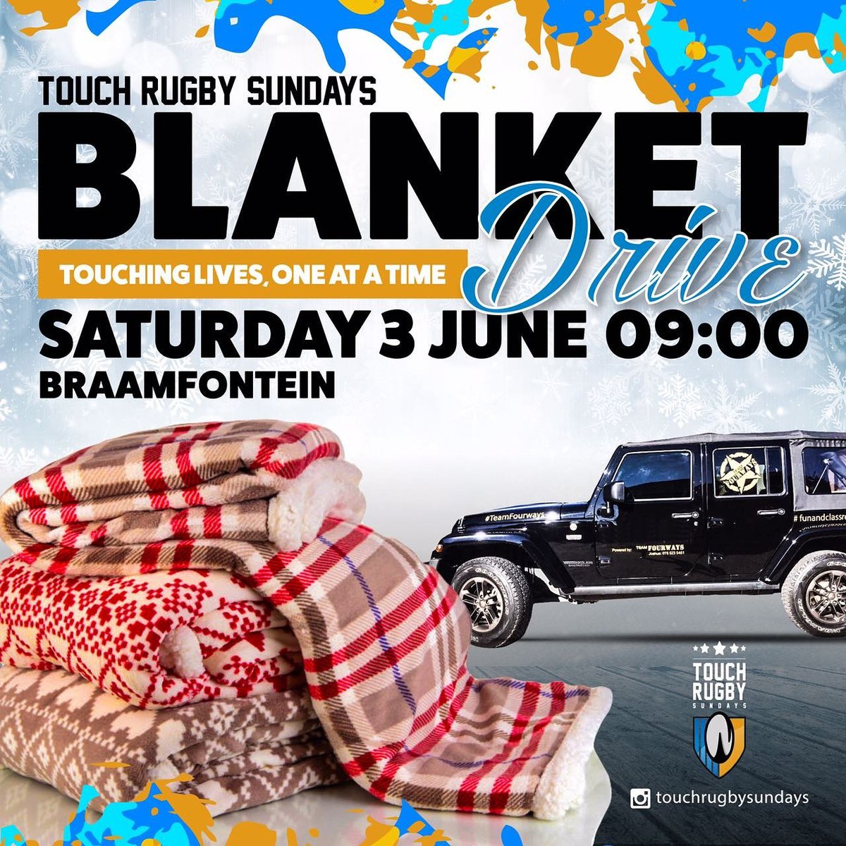 pumba_p's tweet photo. Touch Rugby Sundays is having its first charity event! To donate blankets, email me on pndlovu07@gmail.com! #touchrugbysundays https://t.co/iMwoJY8T2m