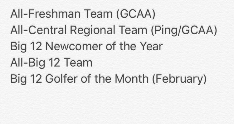 VandegriftGolf's tweet photo. quick list of accomplishments this year for @Cdosseygolf.  Nice freshman campaign.
#VandyAlum https://t.co/x8kKMX8kAl