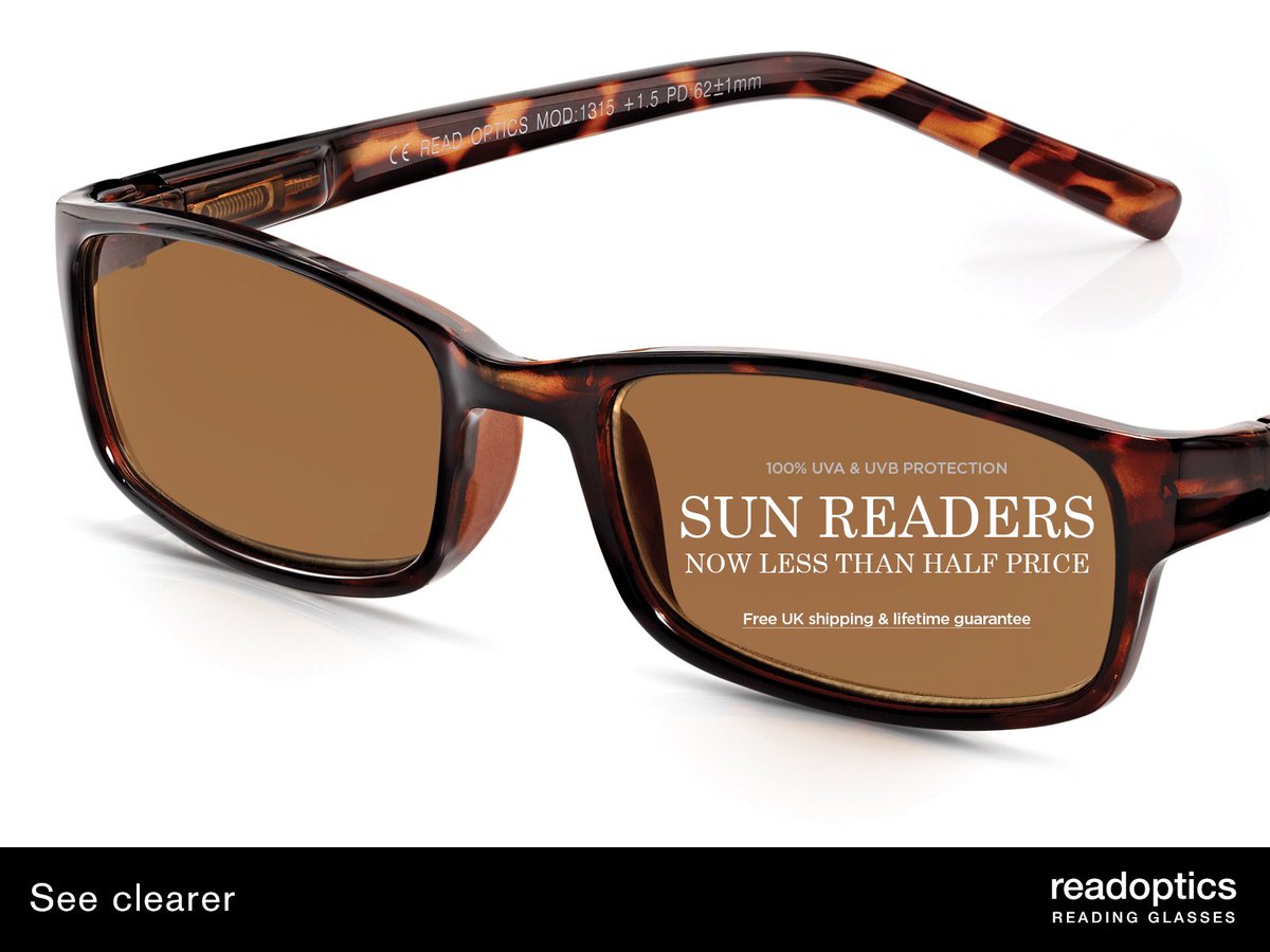 ReadOptics's tweet image. #Readoptics #Sun #Reading #Glasses - 100% UV + FREE UK delivery &amp;amp; lifetime guarantee! Now £7.50 til stocks last!
➡️ ow.ly/G81Z30bVXNz