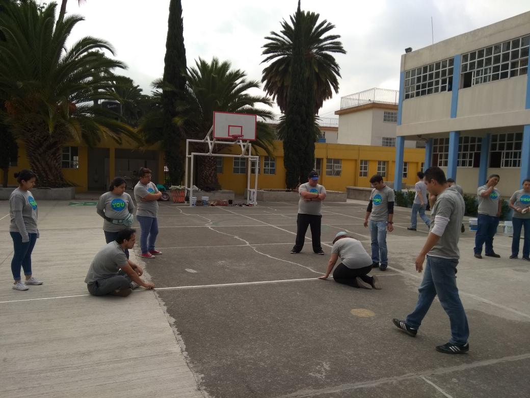 FernandoMotaGEN's tweet photo. #GBDay17 Tracing a Basketball court for El Mexicanito Academy https://t.co/ippatGPWik