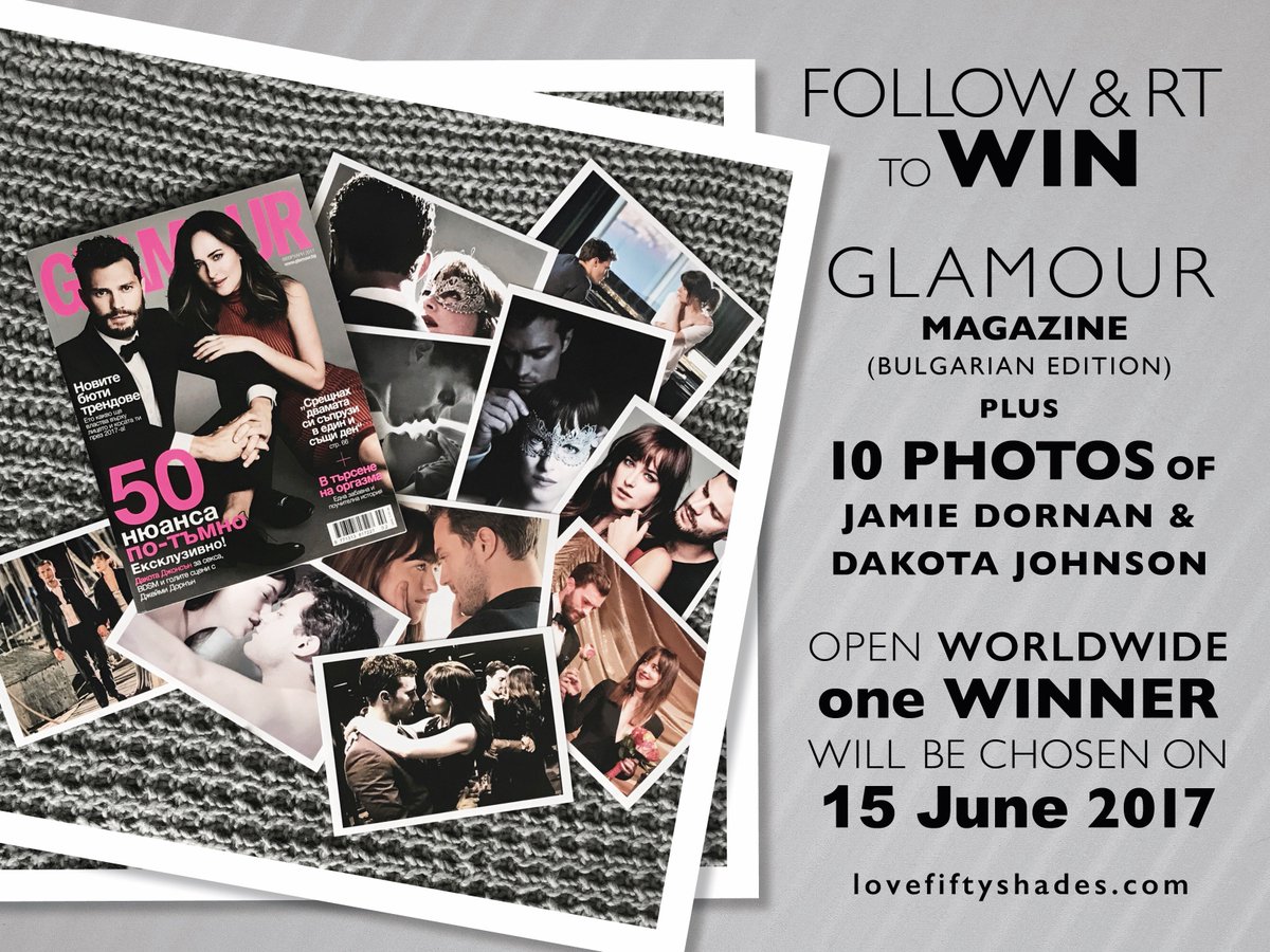 ZoyaKaye's tweet photo. FOLLOW &amp; RETWEET to #WIN GLAMOUR Mag + 10 Photos of #FiftyShadesDarker #JamieDornan #DakotaJohnson | OPEN WORLDWIDE | #GIVEAWAY Ends 15 June https://t.co/jdE7dw8rtR