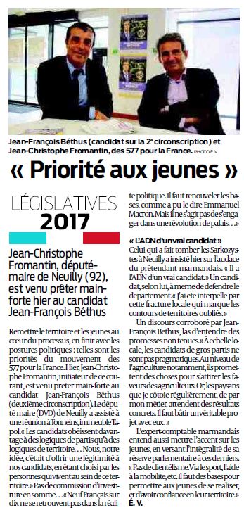 AgentClem's tweet photo. [A LIRE] @sudouest : @JFBETHUS candidat #577INDEPENDANTS aux côtés de @JCFromantin, venu le soutenir dans la #circo4702 #LotEtGaronne https://t.co/XxSMjdsLK0