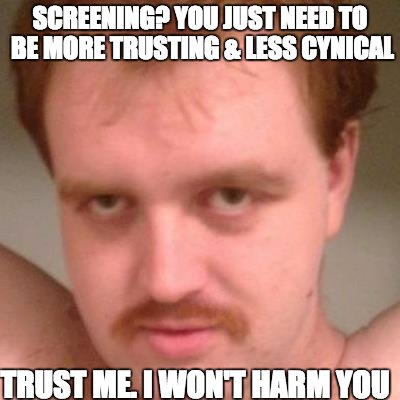 WeArePSgroup's tweet photo. #providersafety #providerscreening Those who tell you that you shouldn't screen have an agenda of their own. https://t.co/xeZKuSB04x