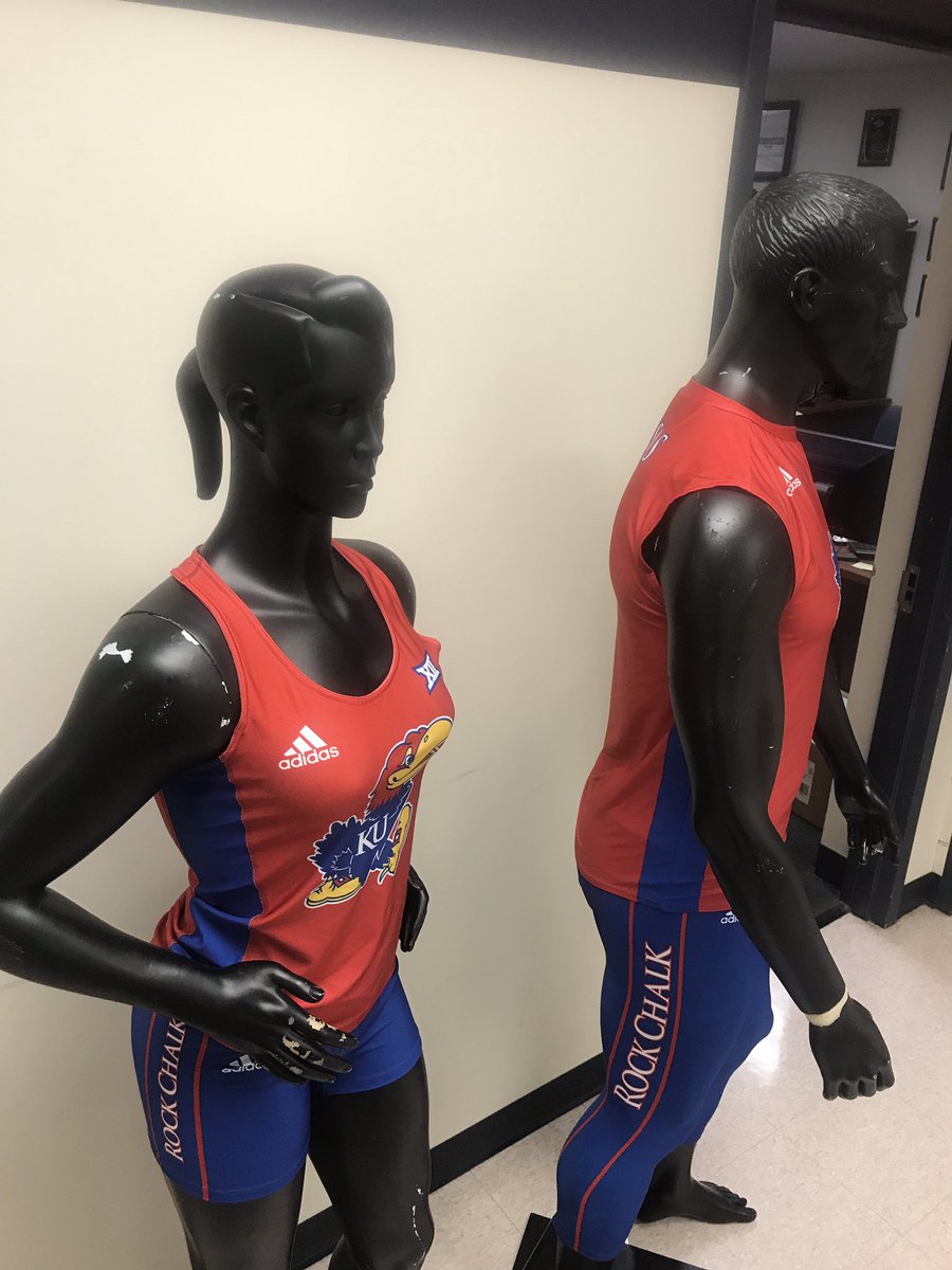 JayhawkEQ's tweet photo. New .@KUTrack Crimson &amp; Blue unis debuting next week @NCAATrackField Championships #teamadidas #adicustom #rockchalkjayhawk https://t.co/FkKrZ2D3fq