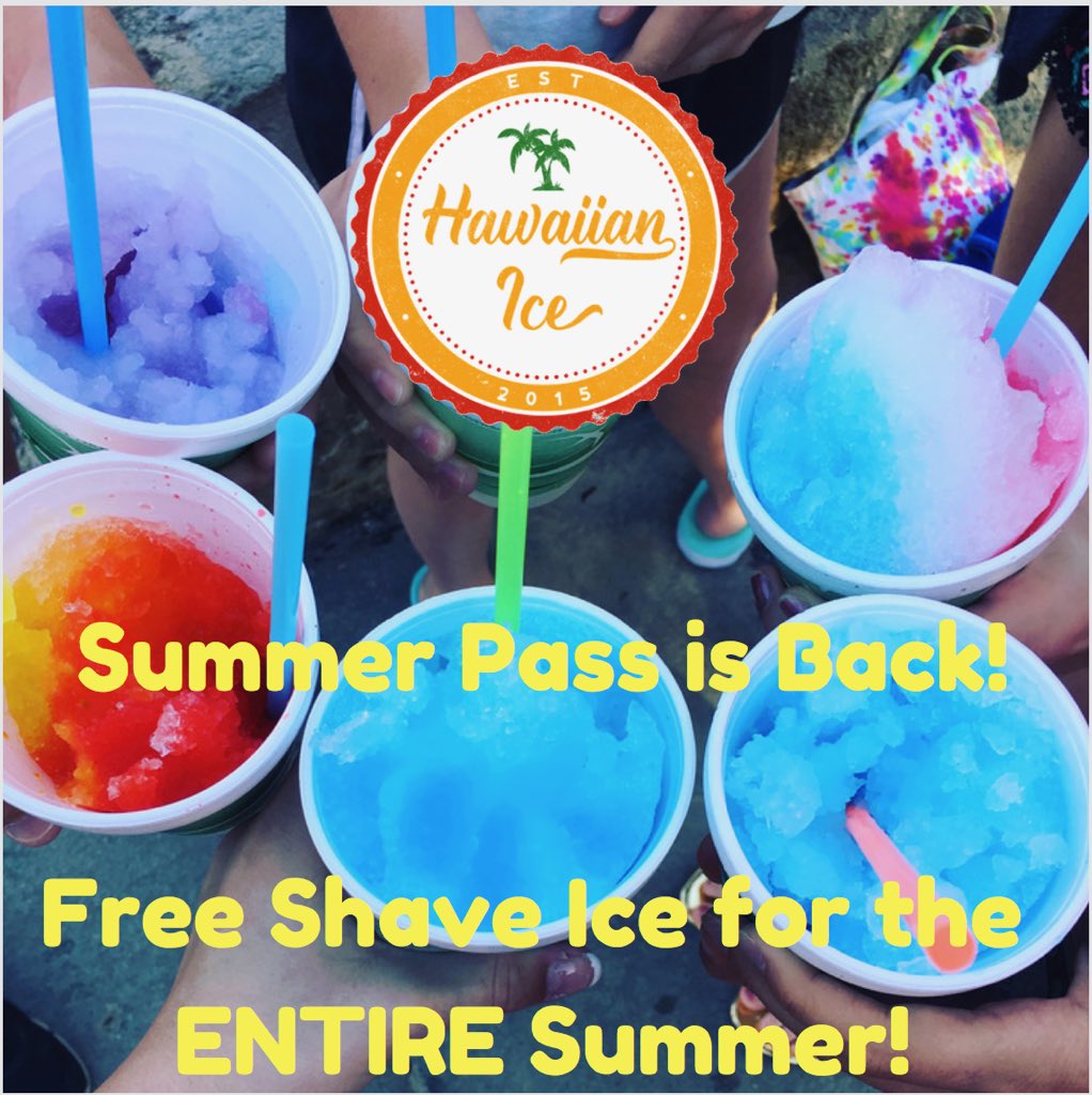 HawaiianIceKC's tweet photo. It's June, and that means we're giving away more summer passes! RT and Follow us for a chance to win free shave ice for the whole summer! 😎🌞 https://t.co/UlN0XaenSS