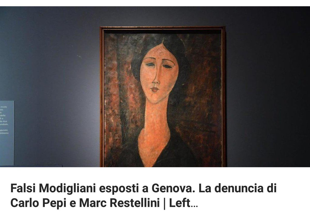 mau_bella74's tweet photo. Falsi #Modigliani esposti a #Genova. La denuncia di Carlo Pepi e Marc Restellini-Articolo interessante sulla vicenda
https://t.co/LHOH1YiHUx https://t.co/hKyRn5tbJg