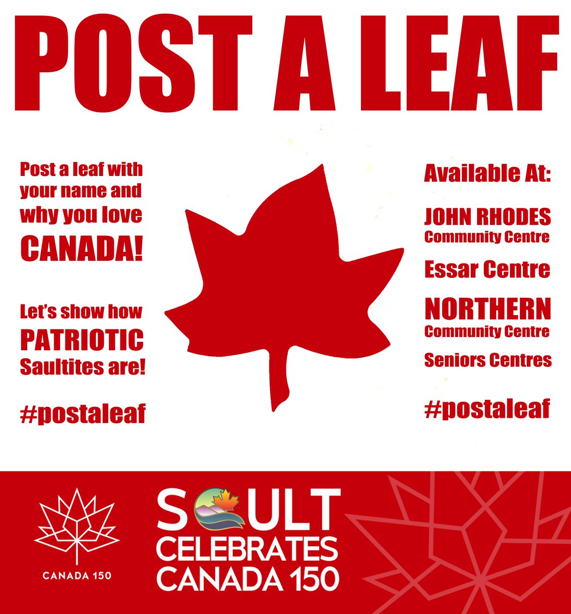 What would your leaf say?! #postaleaf #canada150 More info: saultstemarie.ca/postaleaf https://t.co/Igrfb8tLll