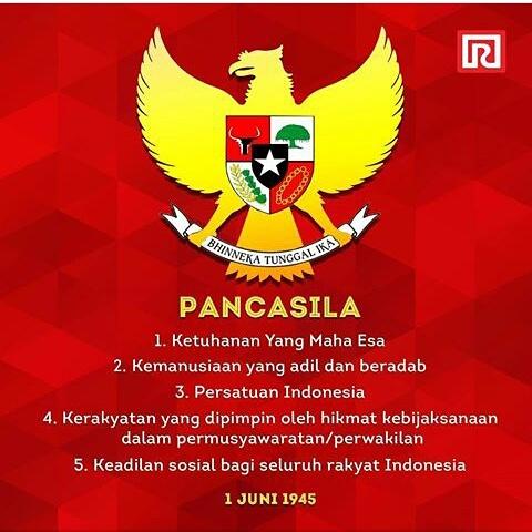 EvaMamase's tweet photo. Selamat hari kelahiran #PANCASILA 1 JUNI 1945 ----> 1 JUNI 2017 
#Sayaindonesia  
#SayaPancasila 
#pekanpancasila https://t.co/pS2ZSUrVhV