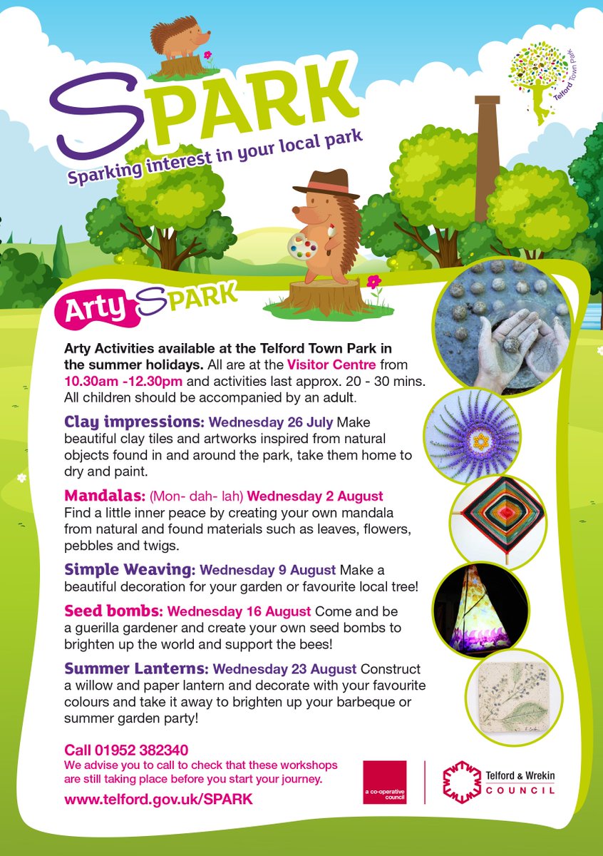 TelfordWrekin's tweet photo. FREE arts and sports activities in @TelfordTownPark in the summer holidays. Take a look at their events for info https://t.co/8Qvxsll3yL https://t.co/dNpVjHwcrn