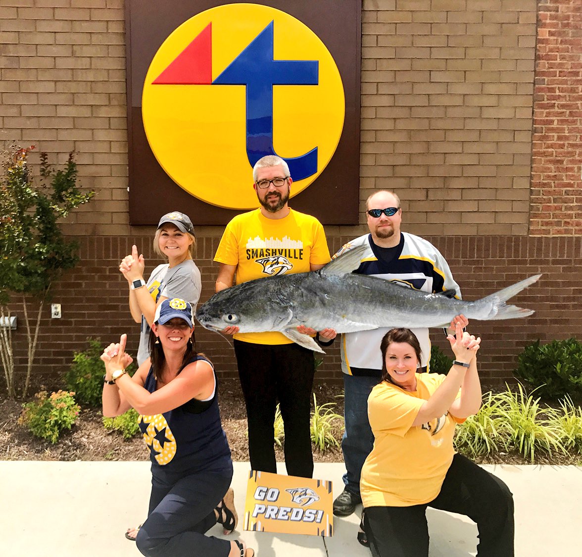 KK_roxnashvegas's tweet photo. Using our "instrument of crime" to keep Hville Store #6178 safe! Shout out to our photog Stephanie! #tdpreds #PREDS #StandWithUs #catfish https://t.co/tzdzzih1uv