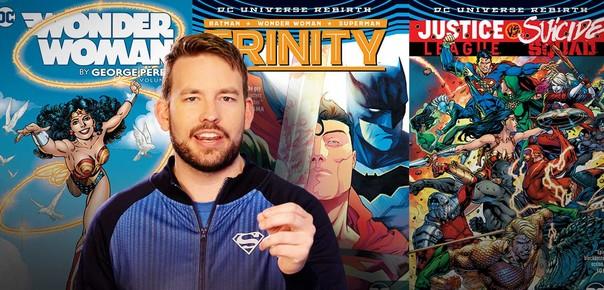 DCOfficial's tweet photo. .@Jawiin shares his favorite Wonder Woman books coming out this month, including TRINITY VOL. 1: BETTER TOGETHER! https://t.co/x9XdZ2qvwK https://t.co/j7ghLwIH3s