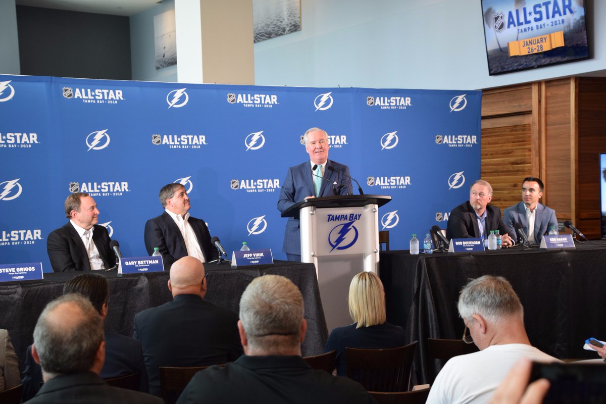 BobBuckhorn's tweet photo. Had a great time this afternoon talking about the upcoming #NHLAllStar Weekend to be held here in Tampa! Big things are coming our way. https://t.co/iDix5mcWbc