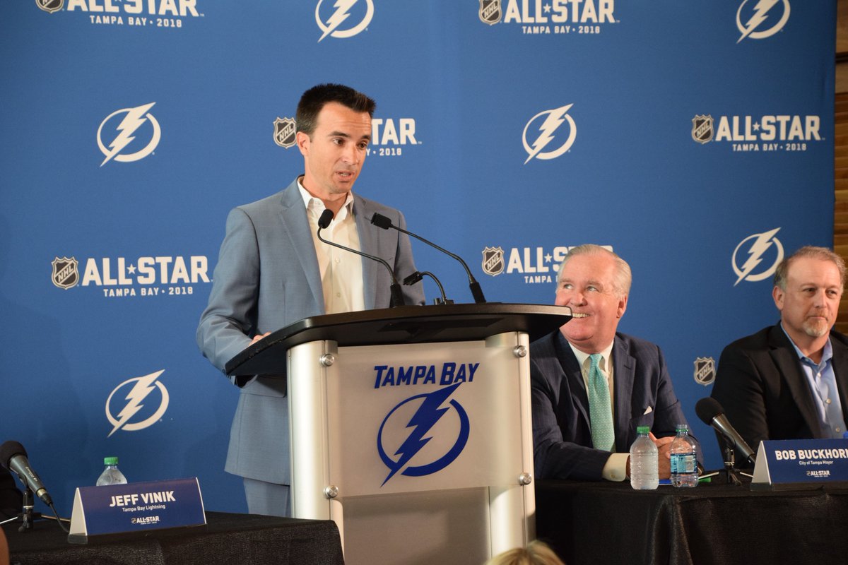 BobBuckhorn's tweet photo. Had a great time this afternoon talking about the upcoming #NHLAllStar Weekend to be held here in Tampa! Big things are coming our way. https://t.co/iDix5mcWbc