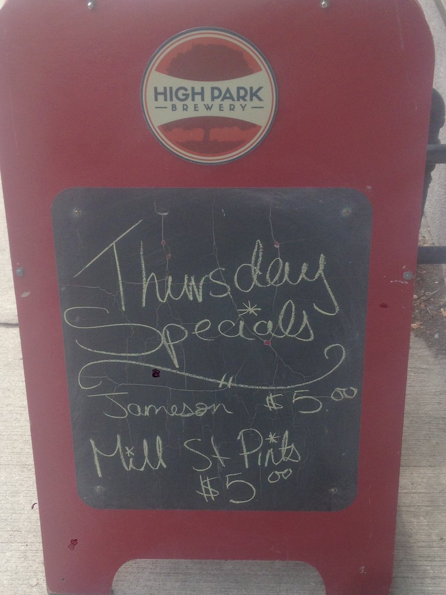 $5 <a href="/jamesonwhiskey/">Jameson Whiskey</a> &amp; <a href="/MillStreetBrew/">Mill Street Brewery</a> Thursdays!